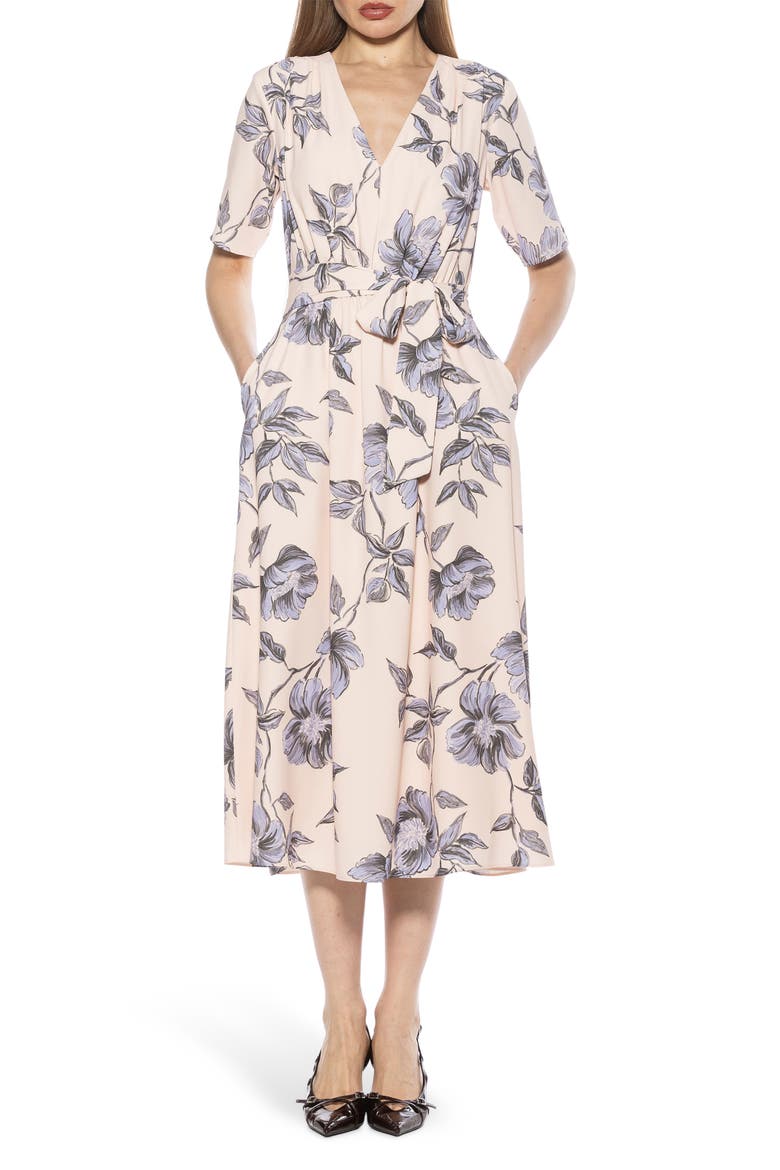 Larisa Fit & Flare Dress, Main, color, BLUE FLORAL