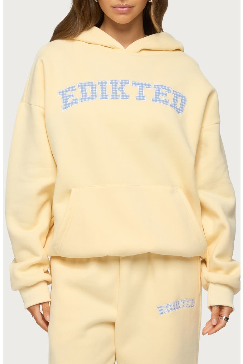 Lover Oversize Cotton Blend Hoodie, Main, color, YELLOW