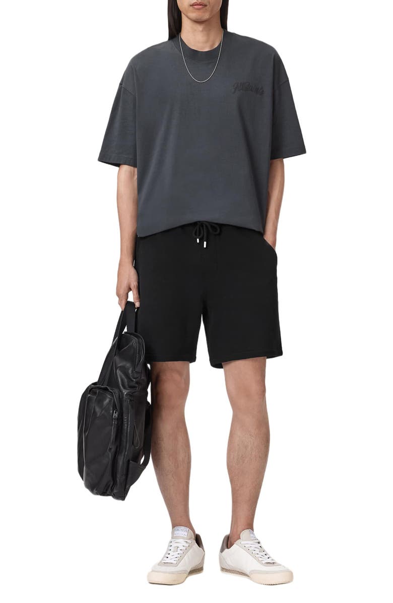 AllSaints Asher Sweat Shorts, Alternate, color, Jet Black