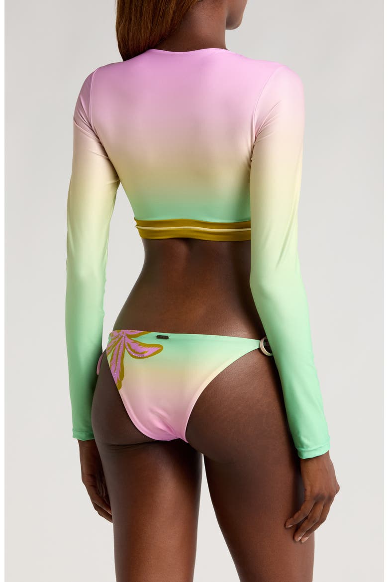 Candy Palms Spectacular Long Sleeve Crop Rashguard, Alternate, color, GREEN