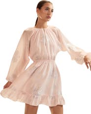 Cynthia Rowley Silk Lurex Dolman Sleeve Mini Dress