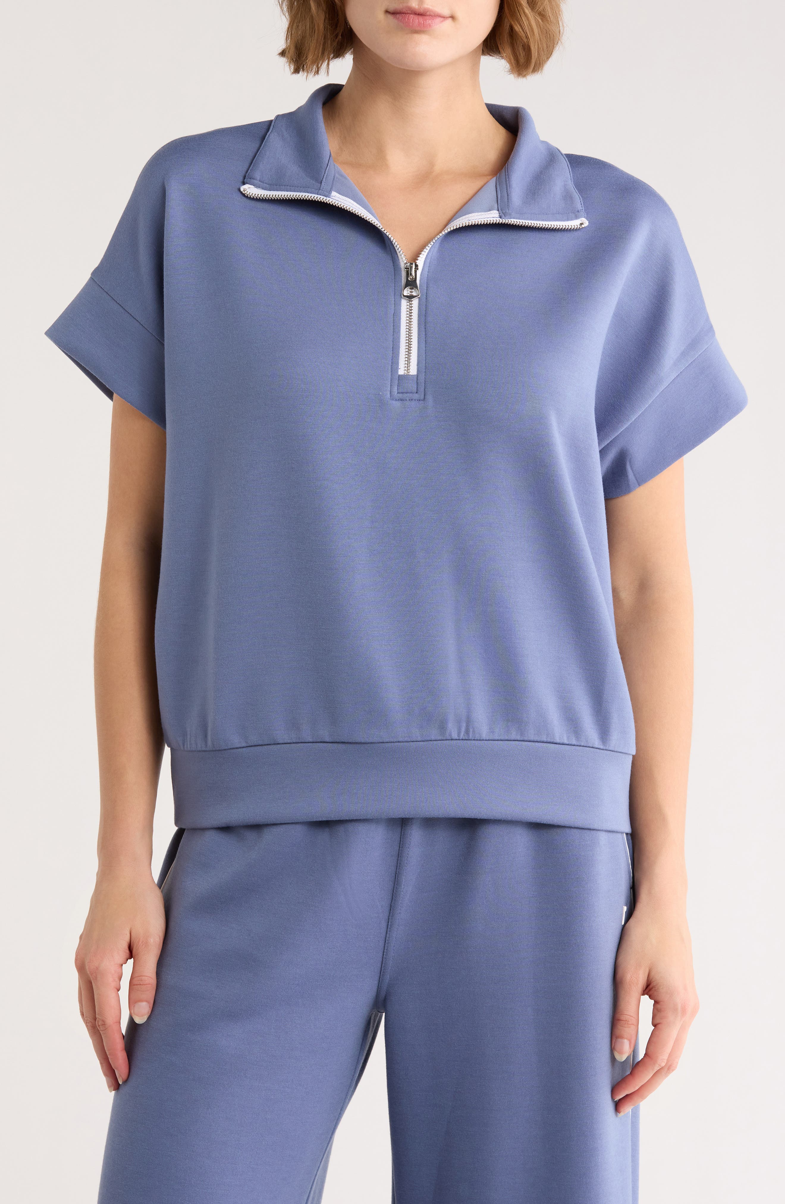 Montclair Short Sleeve Scuba Half Zip Pullover - image 3