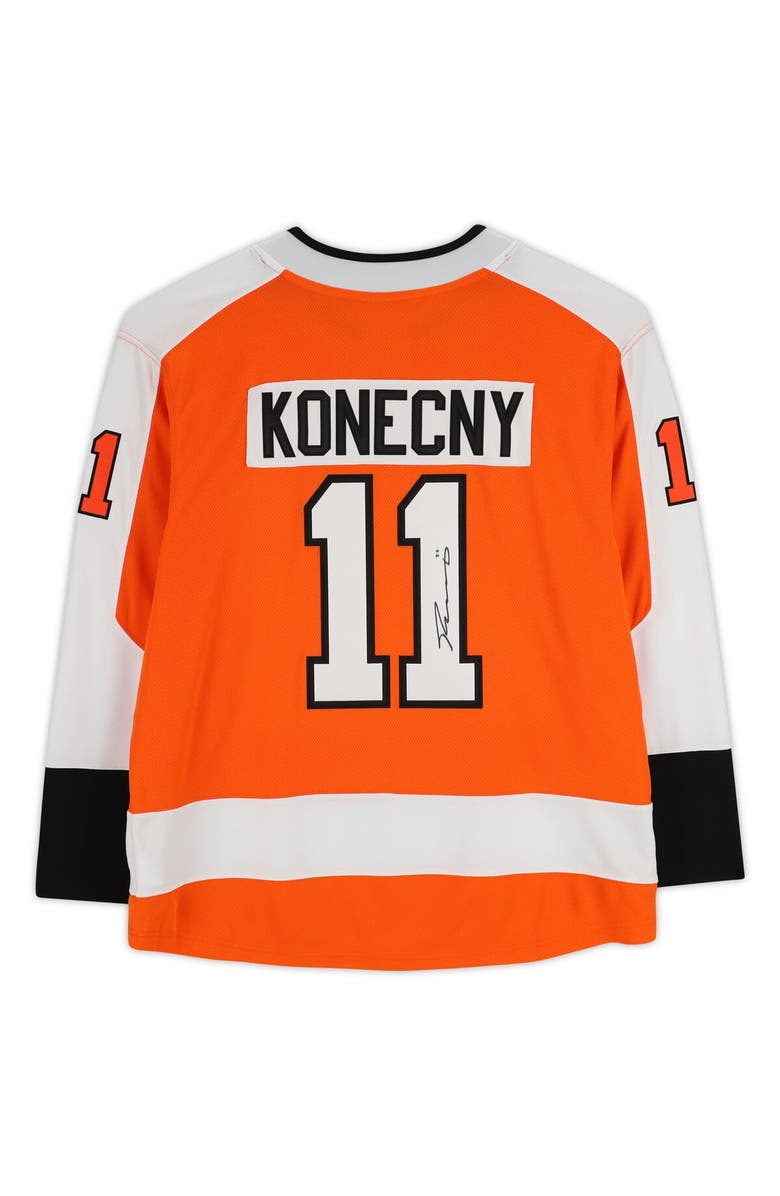 FANATICS AUTHENTIC Travis Konecny Philadelphia Flyers Autographed Orange Fanatics Breakaway Jersey, Alternate, color, 