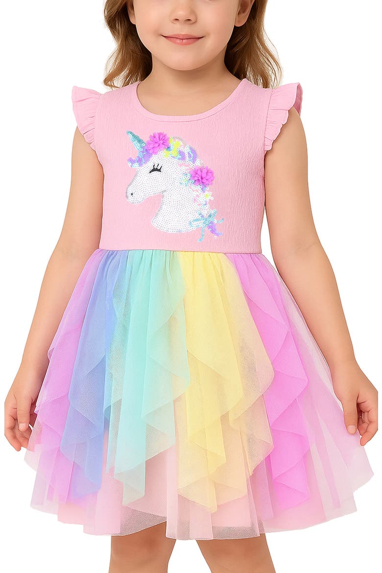 sequin dress unicorn Time Warp Unicorn Sequin Mod Mini with Feather Cuffs Jennafer Grace