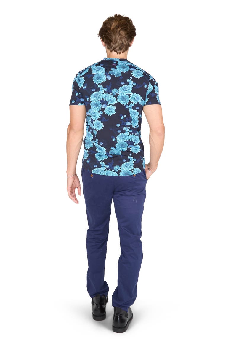 Maze V-neck Tee, Alternate, color, Serious Floral Navy