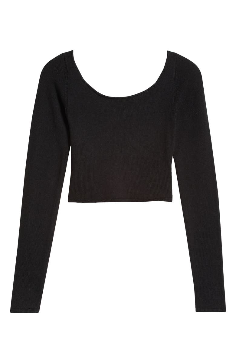 Florence by Mills Cross Back Crop Sweater, Alternate, color, Black