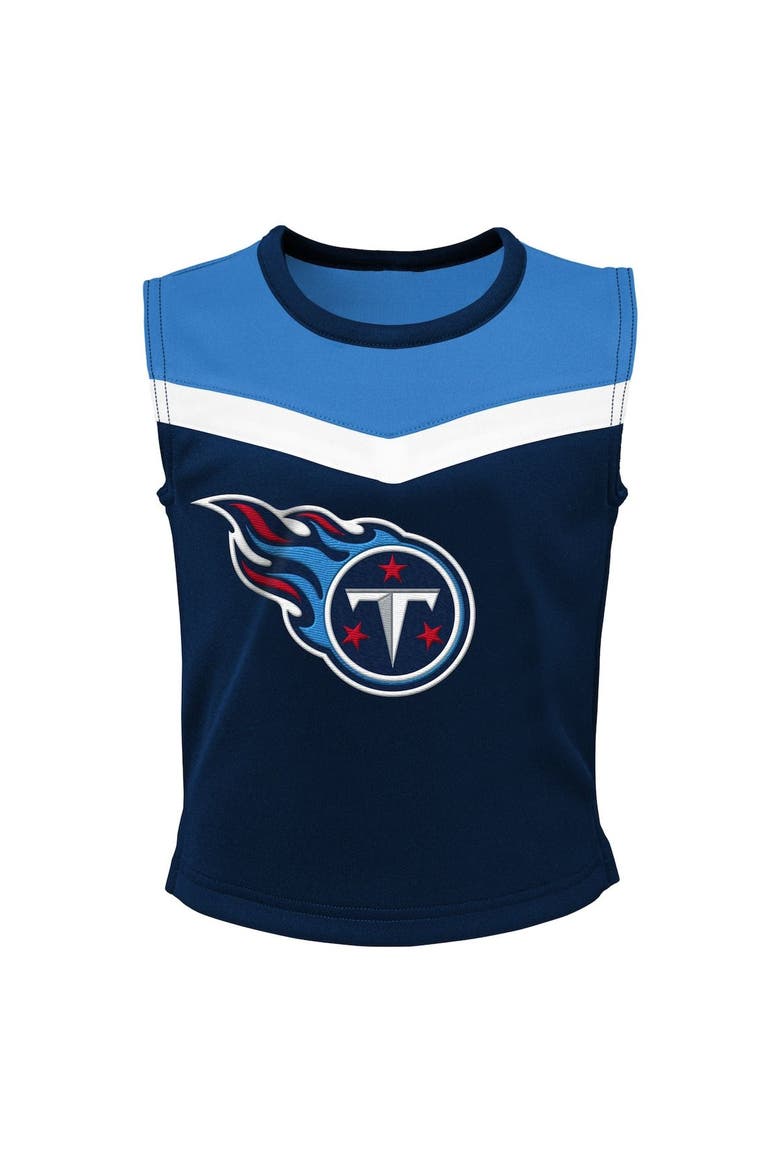 Girls Preschool Navy Tennessee Titans Spirit Cheerleader Two-Piece Set with Bloomers, Alternate, color, Navy