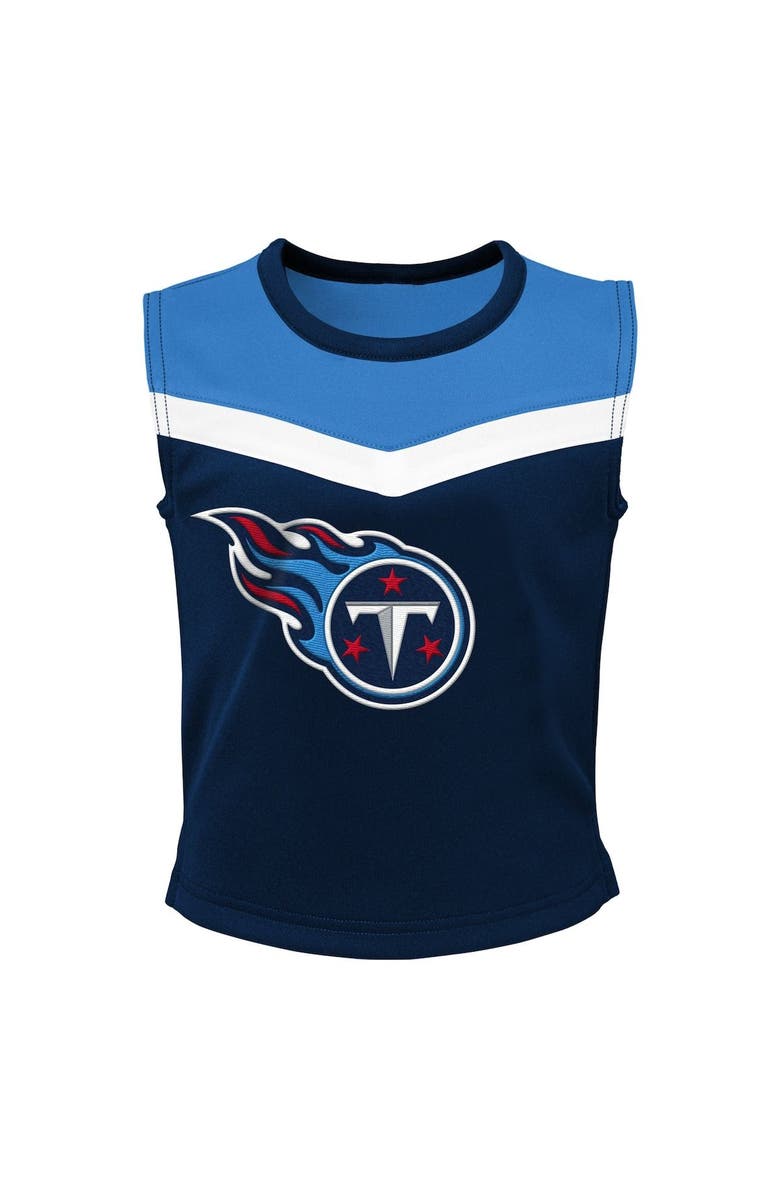 Outerstuff Girls Preschool Navy Tennessee Titans Spirit Cheerleader Two-Piece Set with Bloomers, Alternate, color, Navy
