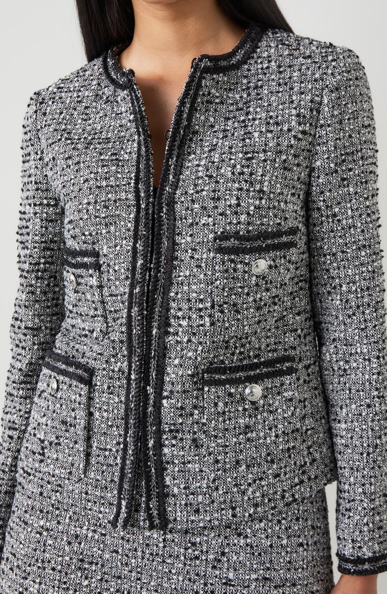 LK Bennett Charlie Tweed Jacket, Alternate, color, Multi-Black/ Cream