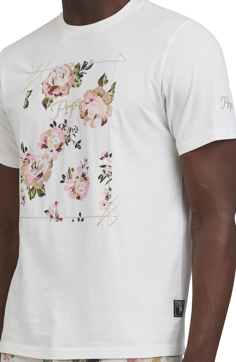 PRPS Alba Floral Embroidered Cotton Graphic T-Shirt, Alternate, color, 