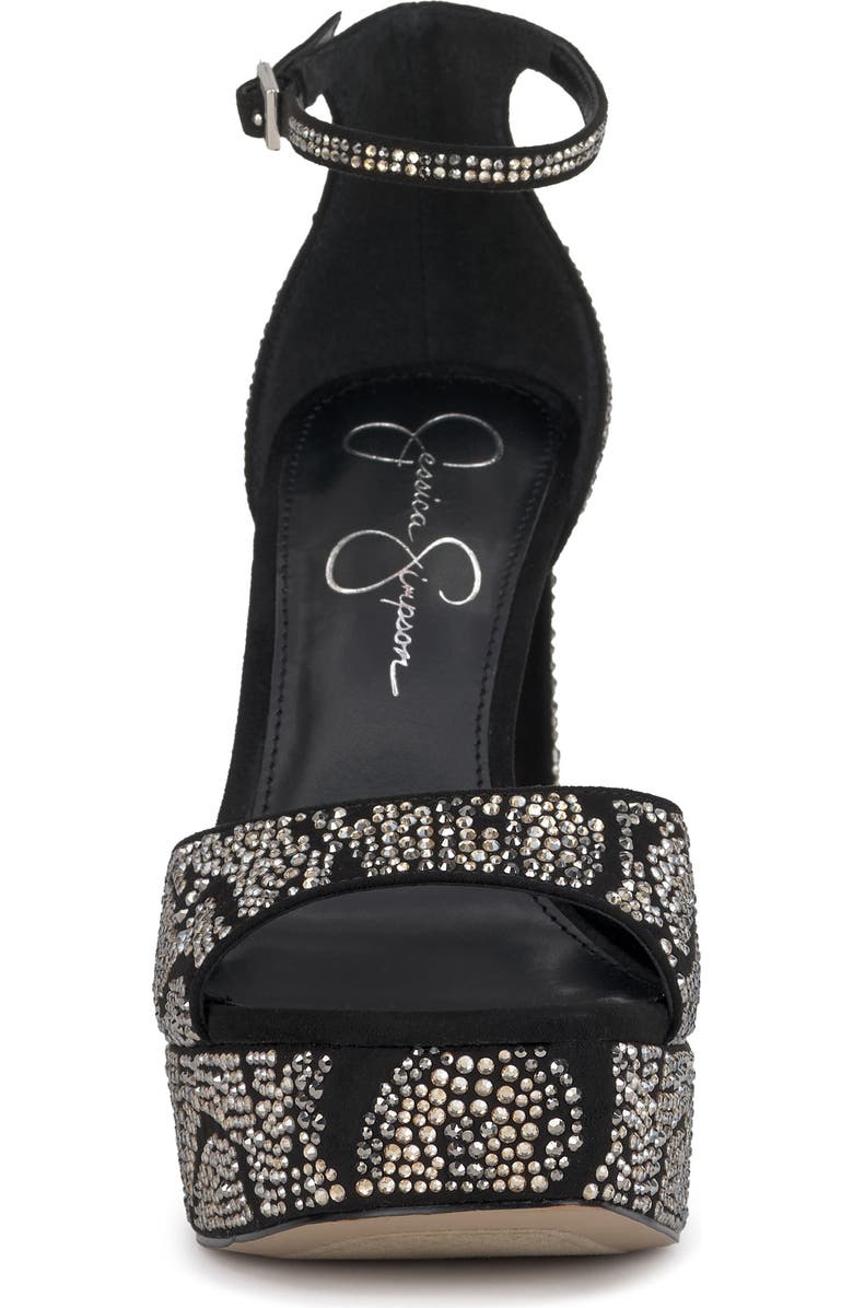 Jessica Simpson Telxia 2 Ankle Strap Platform Sandal, Alternate, color, Black Sparkle