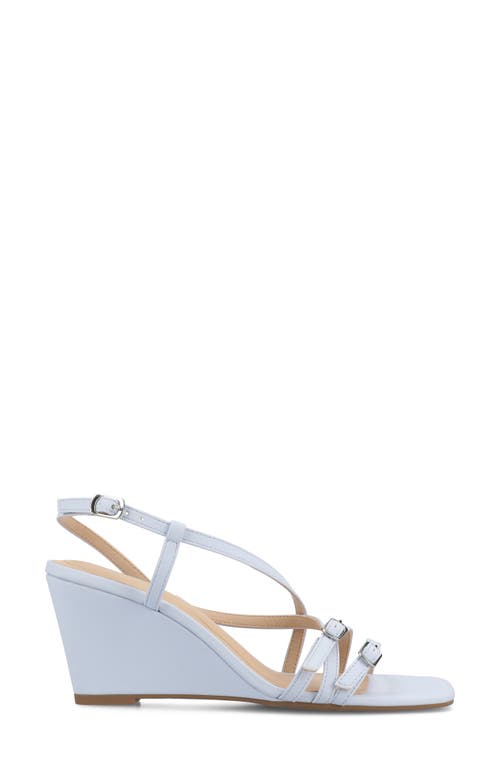 Journee Collection Clinne Wedge Sandal In Light Blue