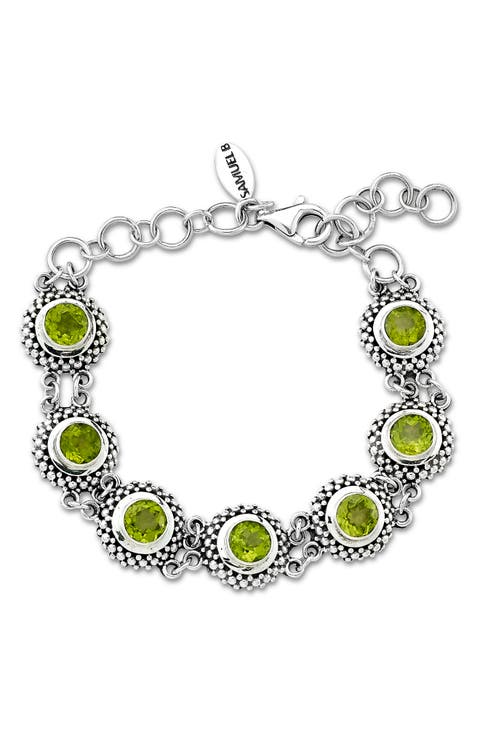 Round Stone Station Bracelet