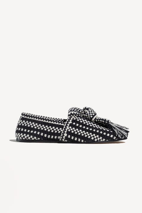 Valeria Knot-Detail Handwoven Fabric Loafer