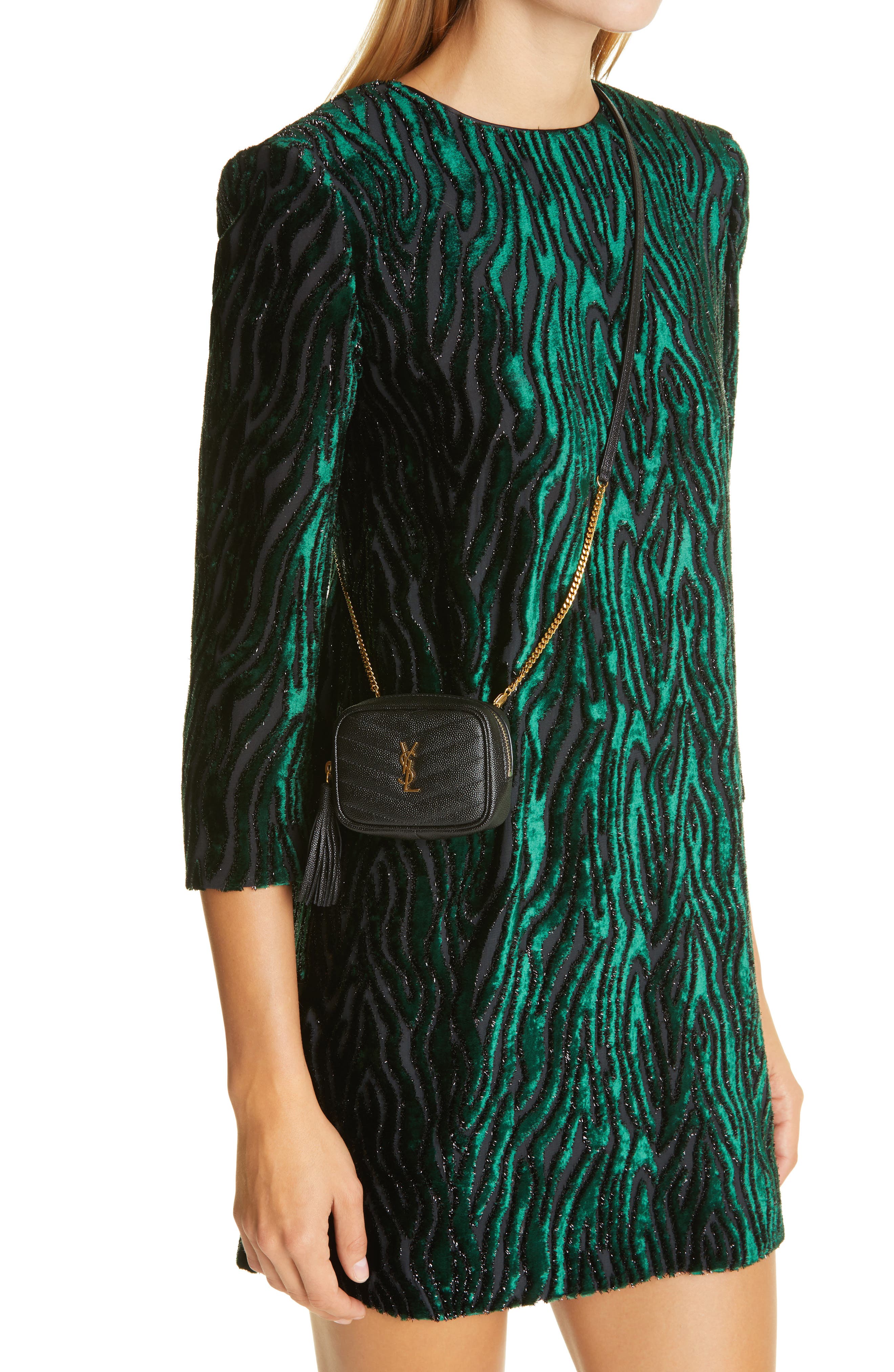 Saint Laurent Baby Lou Quilted Leather Micro Crossbody Bag, Alternate, color, 