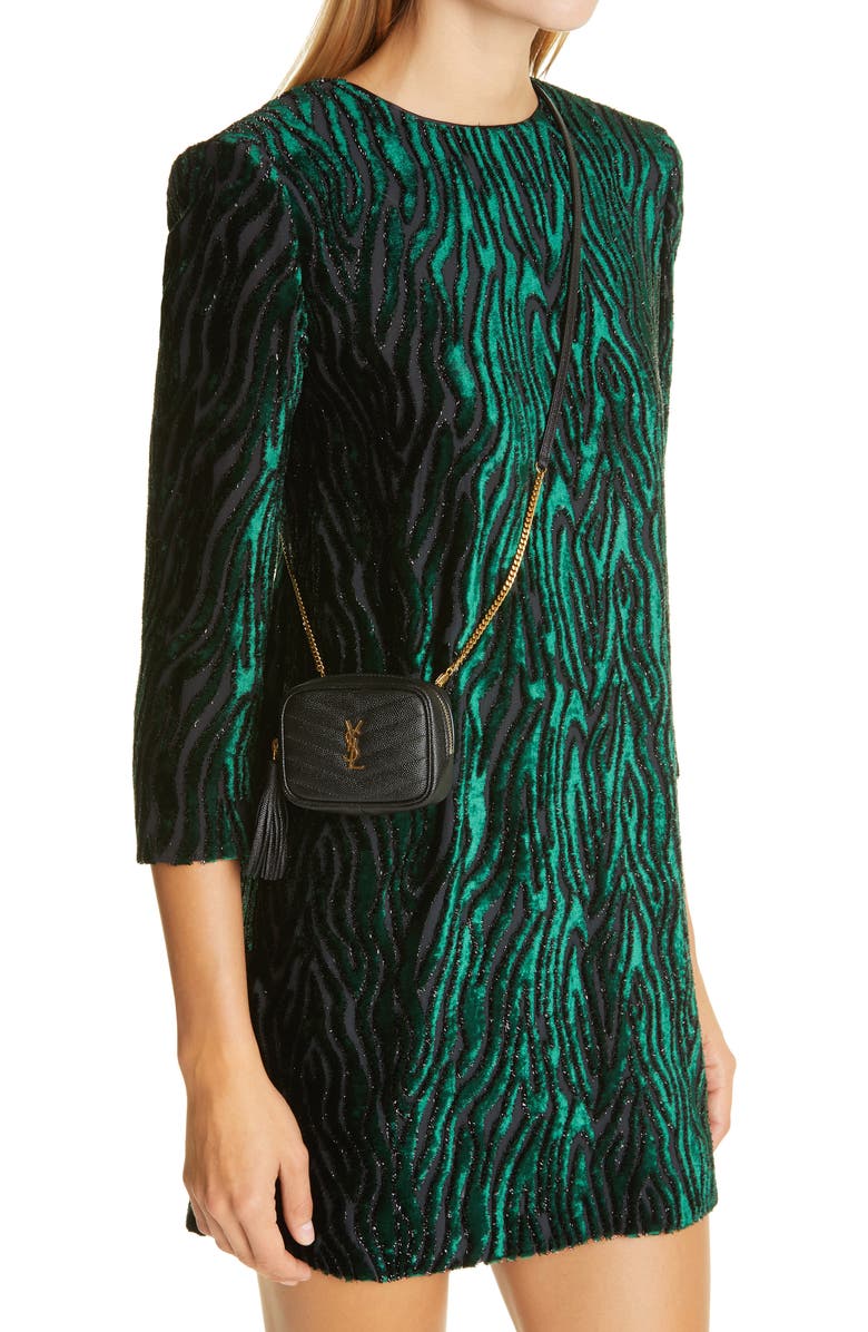 Saint Laurent Baby Lou Quilted Leather Micro Crossbody Bag, Alternate, color,