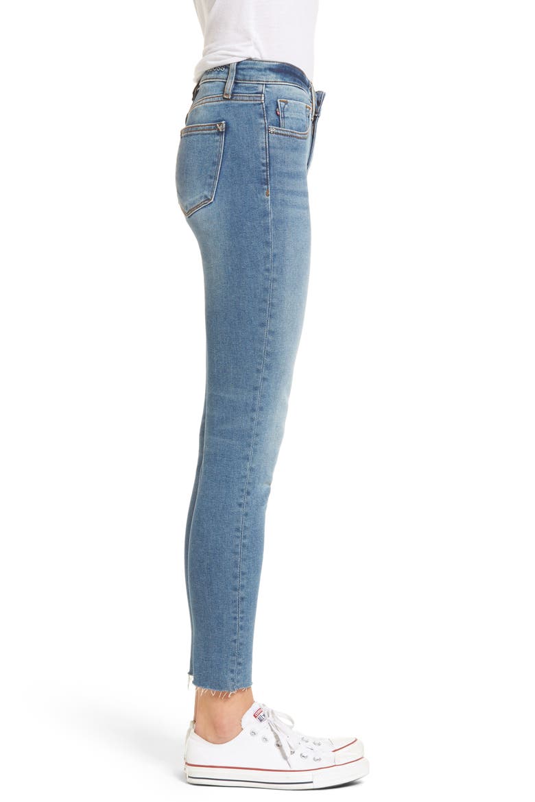 Marley Raw Hem Super Skinny Jeans, Alternate, color, LIGHT WASH