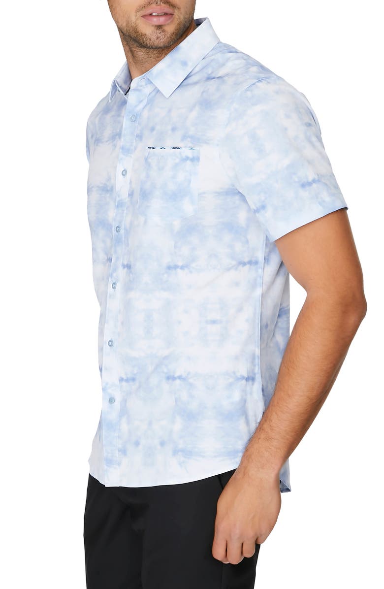 7 Diamonds Salt Water Slim Fit Short Sleeve Stretch Button-Up Shirt, Alternate, color, 