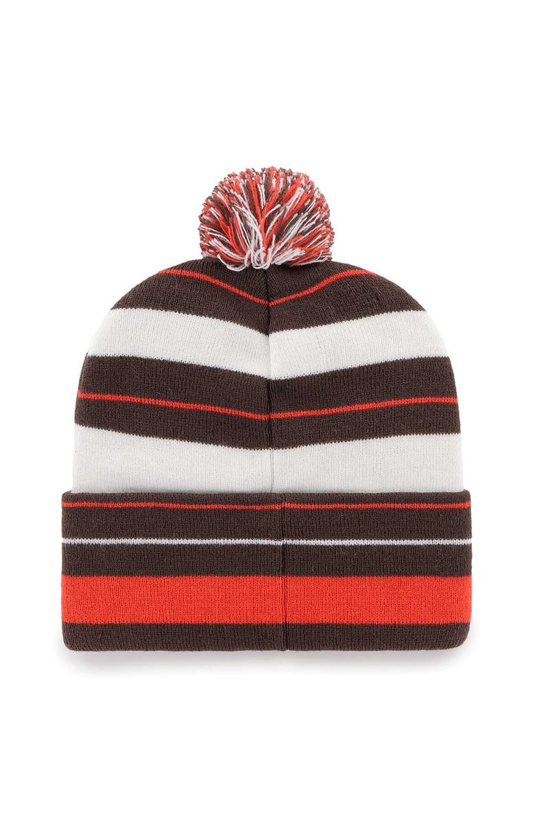 '47 Men's '47 Brown Cleveland Browns Powerline Cuffed Knit Hat with Pom, Alternate, color, Brown