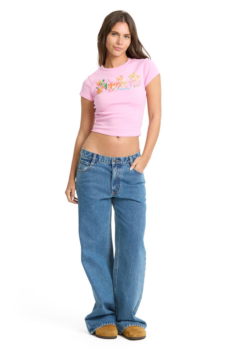 Billabong Wonderful Garden Graphic Cotton Crop T-Shirt, Alternate, color, Prism Pink