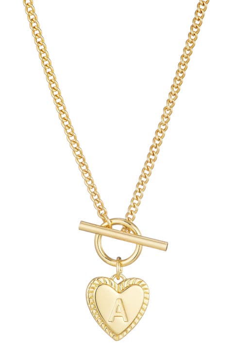 Initial Heart Toggle Necklace