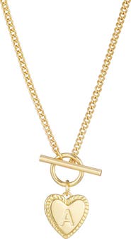 Adornia Initial Heart Toggle Necklace