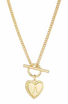 Adornia Initial Heart Toggle Necklace