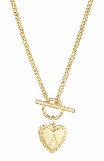 Adornia Initial Heart Toggle Necklace