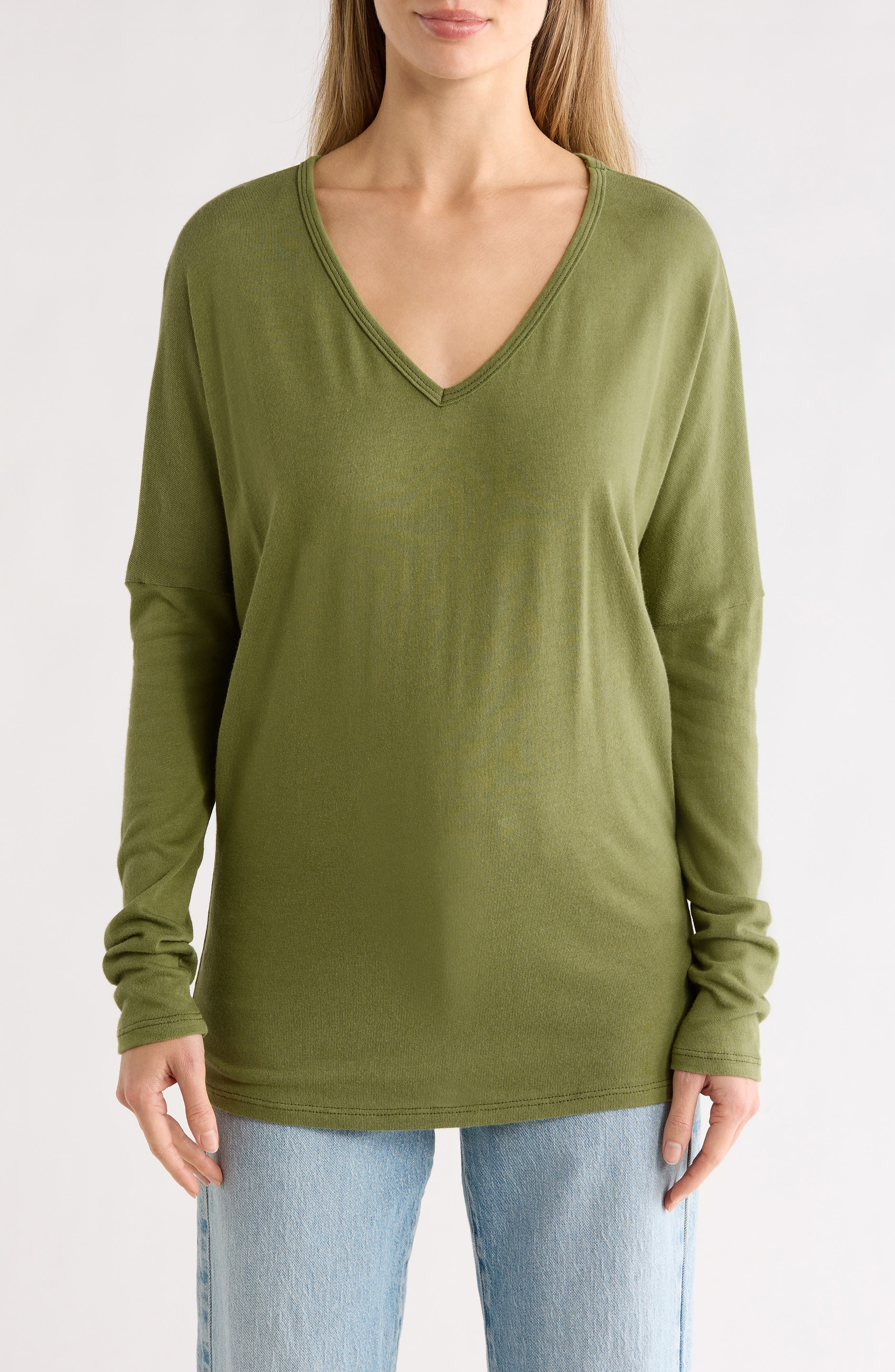V-Neck Dolman Sleeve Sweater - image 3