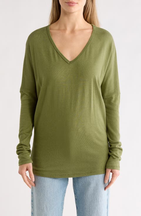 V-Neck Dolman Sleeve Sweater