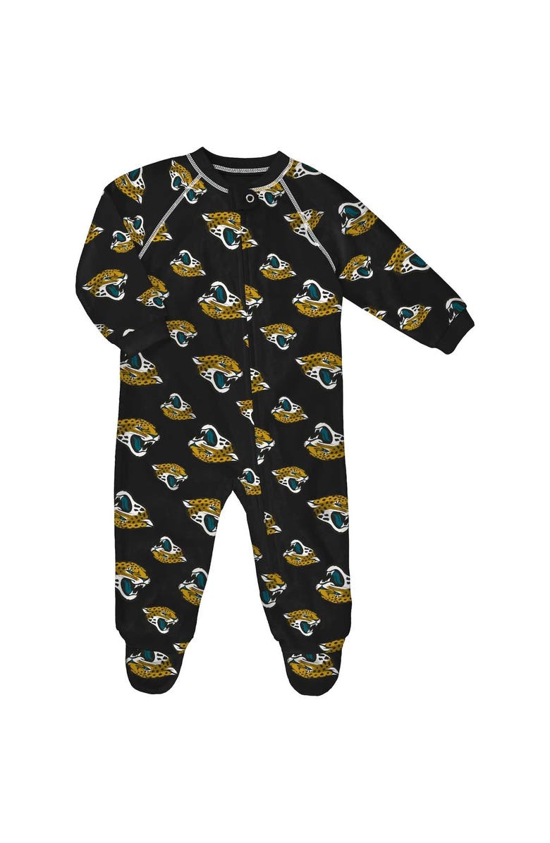 Outerstuff Newborn Black Jacksonville Jaguars Allover Print Raglan Full-Zip Jumper, Alternate, color, Black