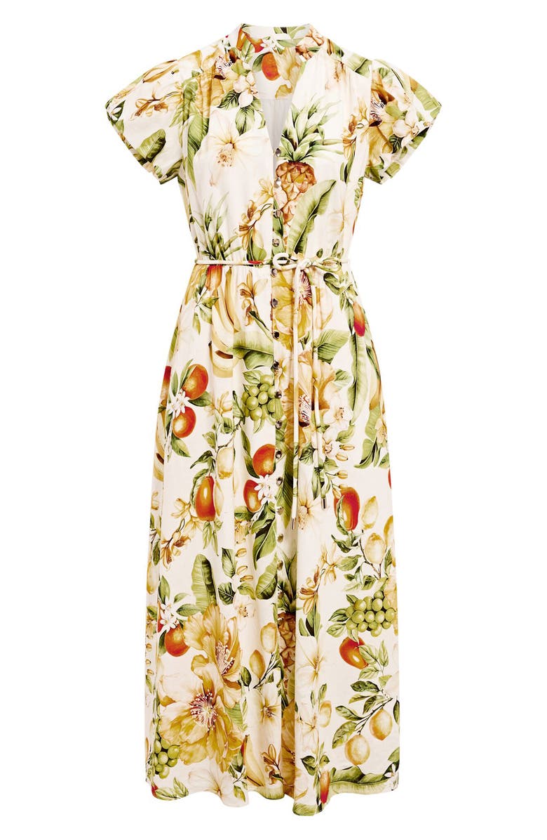 Ever New Posie Puff Sleeve Midi Dress, Alternate, color, Domenica Floral