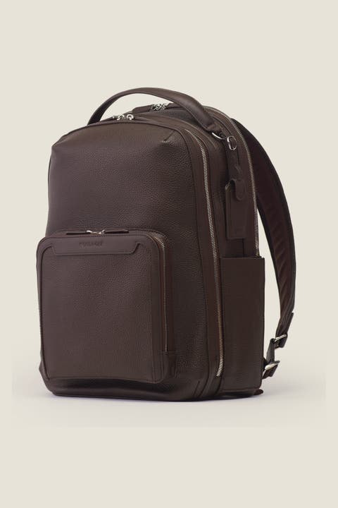 Pilot Organized Expandable Leather Travel Backpack