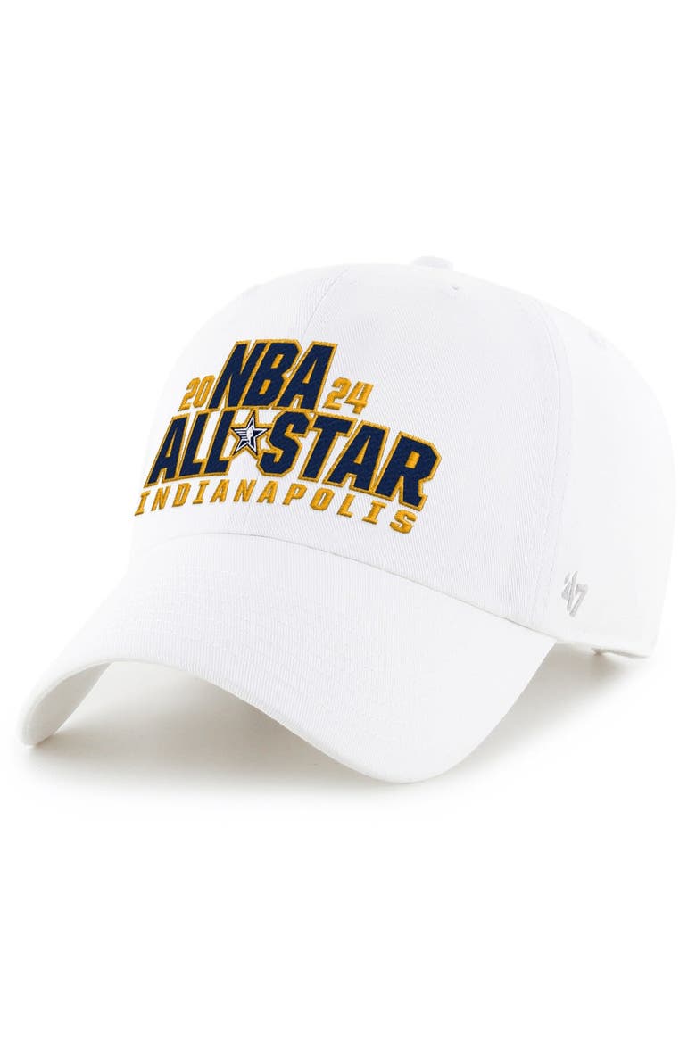 Men's '47 White 2024 NBA All-Star Game Clean Up Adjustable Hat, Main, color, White