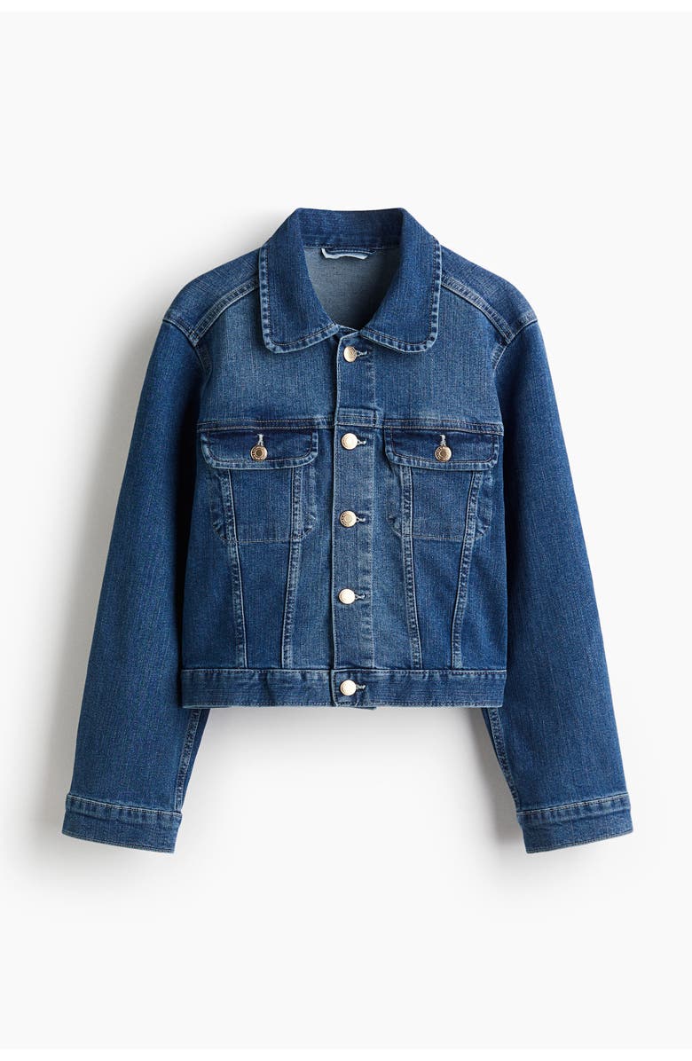 H&M Short Denim Jacket, Main, color, Denim Blue