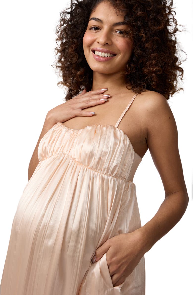 Ingrid & Isabel Solid Satin Maxi, Alternate, color, Peach