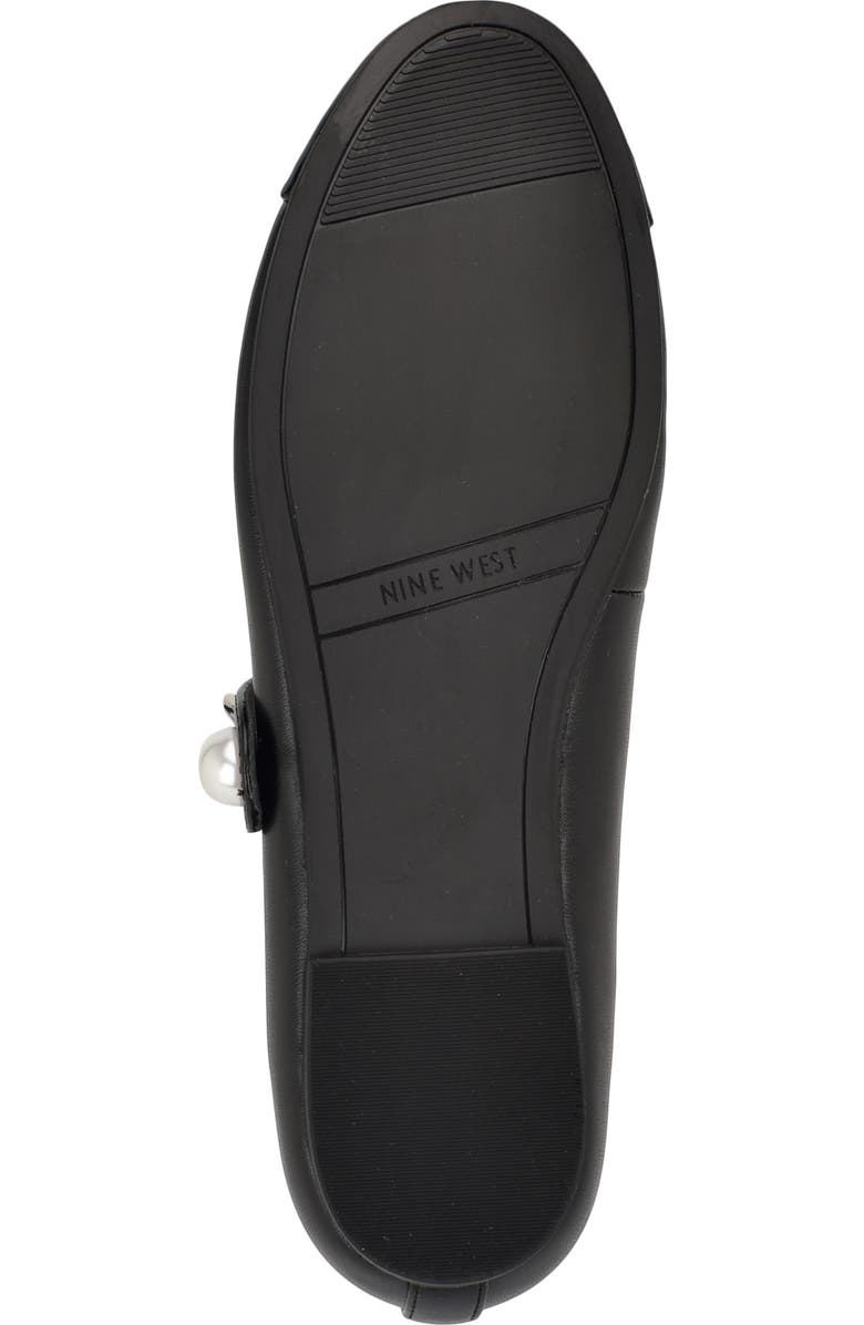 Nine West Platy Mary Jane Cap Toe Flat, Alternate, color, Black