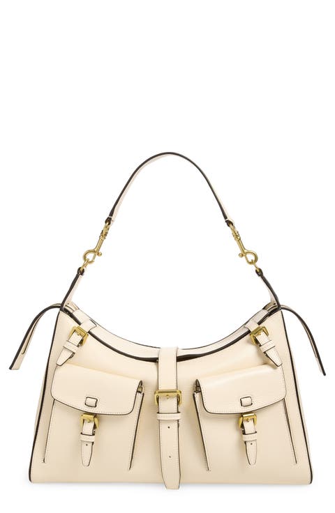 Roxanne High Shine Leather Shoulder Bag