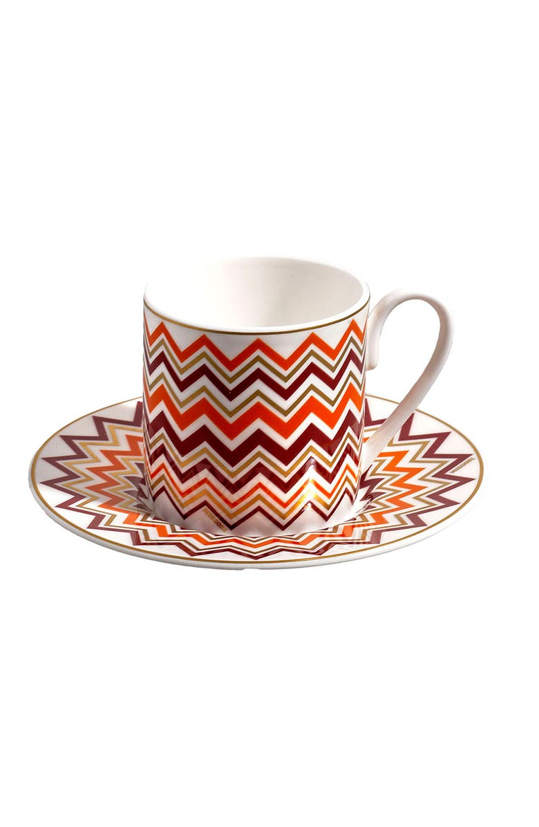 Missoni Coffee Cup & Saucer Set Of 2 In Luxury Box, Alternate, color, Brown