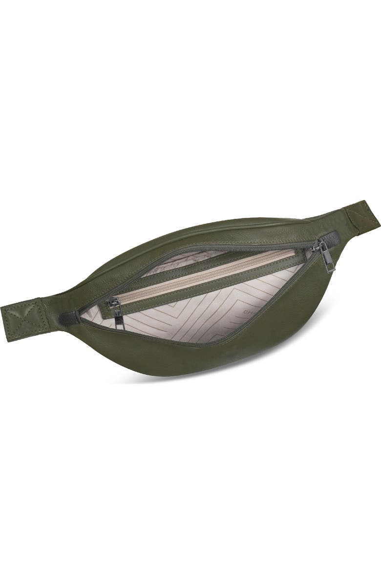 CHAMPS Leather Belt Bag, Alternate, color, Khaki