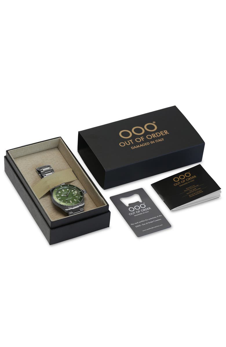 OUT OF ORDER Casanova Bracelet Watch, 44mm, Alternate, color, Olive Green