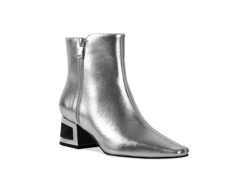Metallic Square Heel Bootie