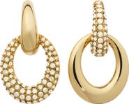 Tory Burch Pave Doorknocker Drop Earrings