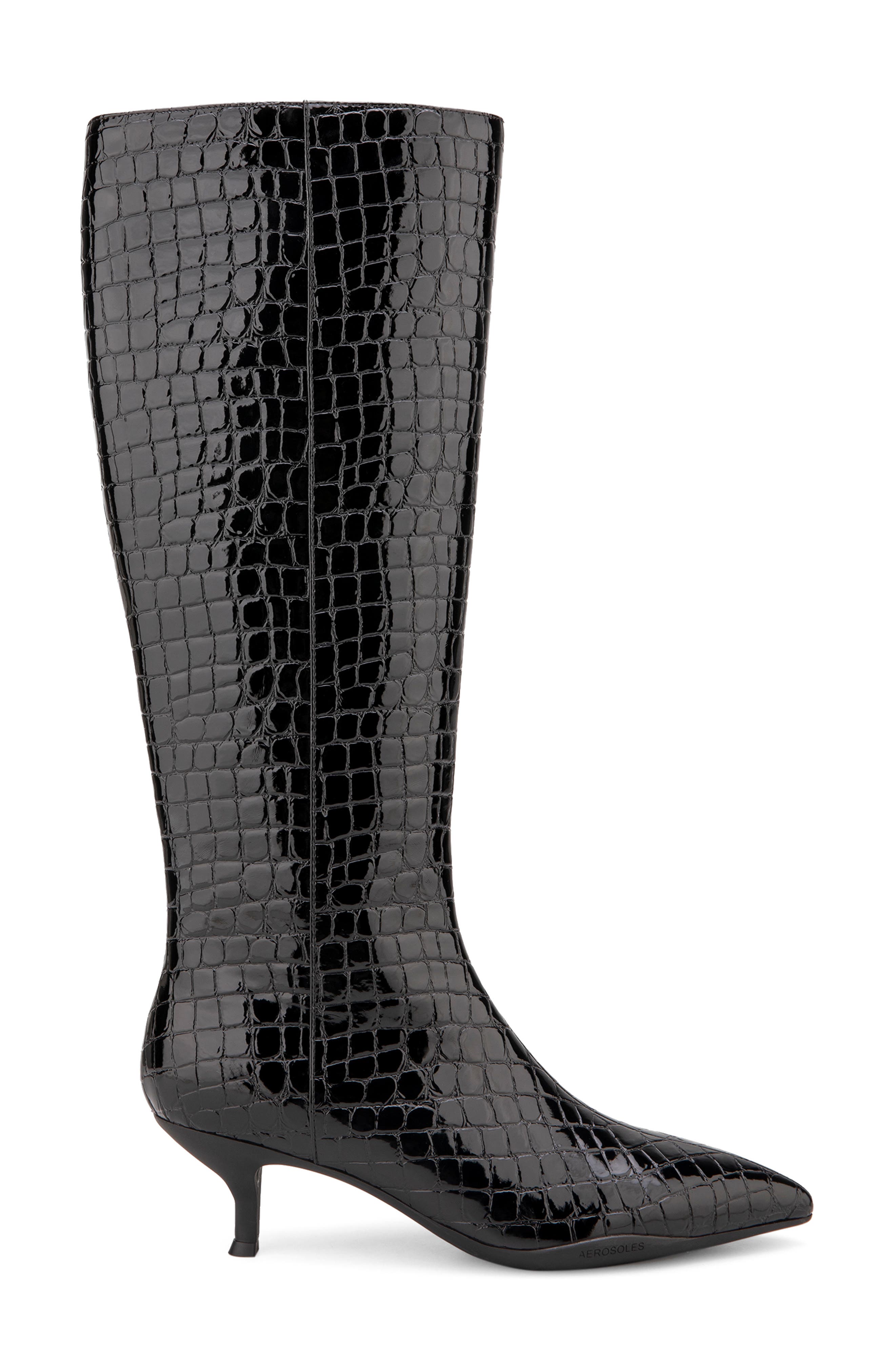Aerosoles Loano Knee High Boot, Alternate, color, Black Jelly Croco