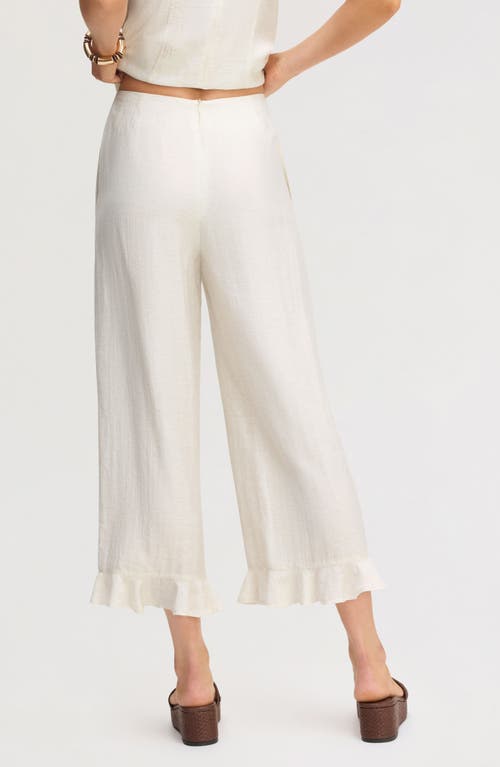 Sam Edelman Ruffle Hem Ankle Pants In White
