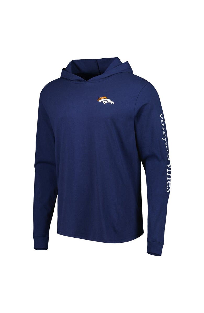 vineyard vines Men's Vineyard Vines Navy Denver Broncos Local Long Sleeve Hoodie T-Shirt, Alternate, color, 