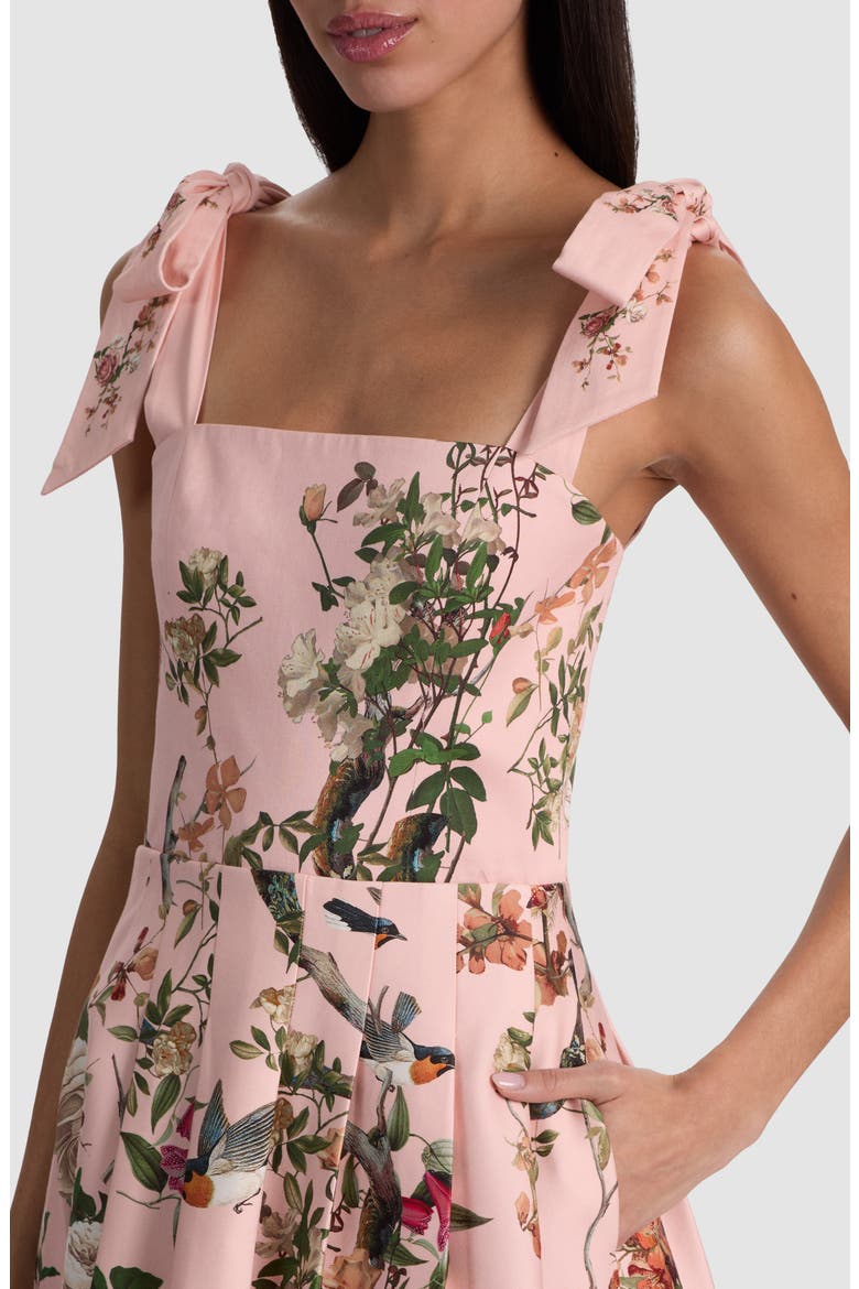 Hana Mixed Print Tie Strap Cotton Blend Dress, Alternate, color, SUNSET GROVE ENGLISH ROSE