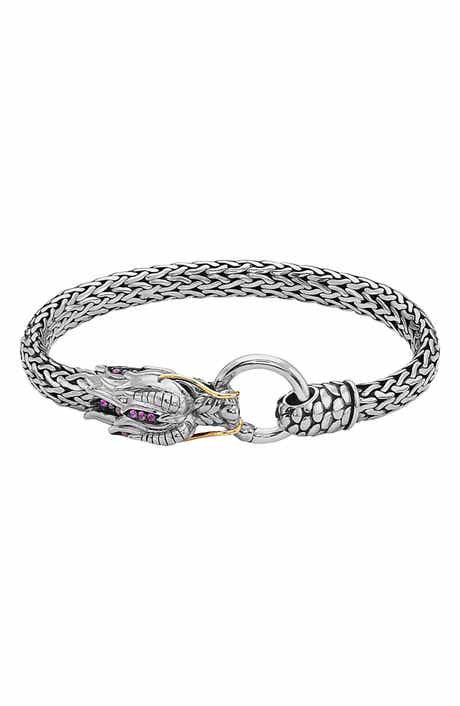 EFFY Sterling Silver & 14K Gold Ruby Dragon Bracelet