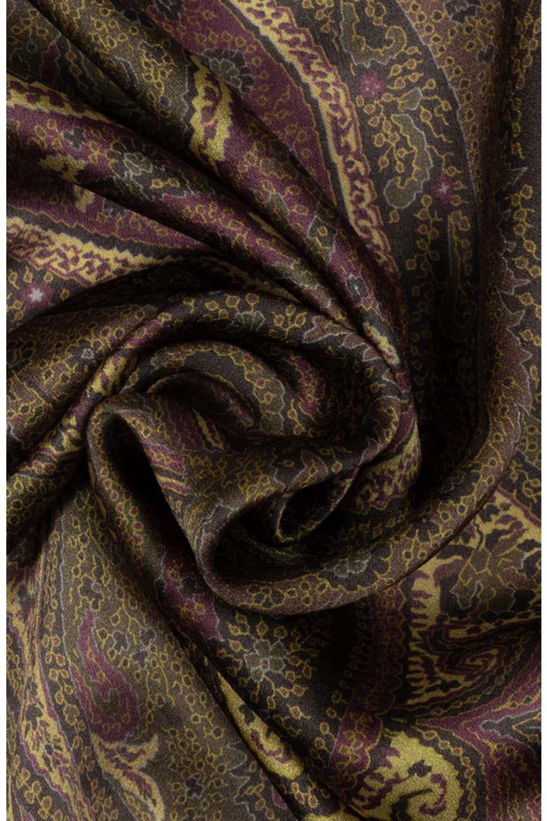 Paisley Silk Square Scarf, Alternate, color, HONEY TAN