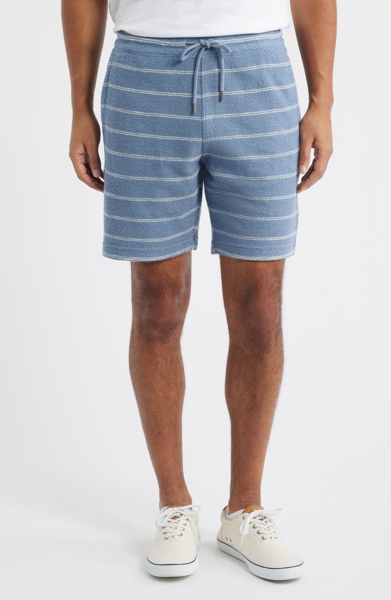 Faherty Whitewater Stripe Woven Organic Cotton Drawstring Shorts, Main, color, Seabrook Stripe